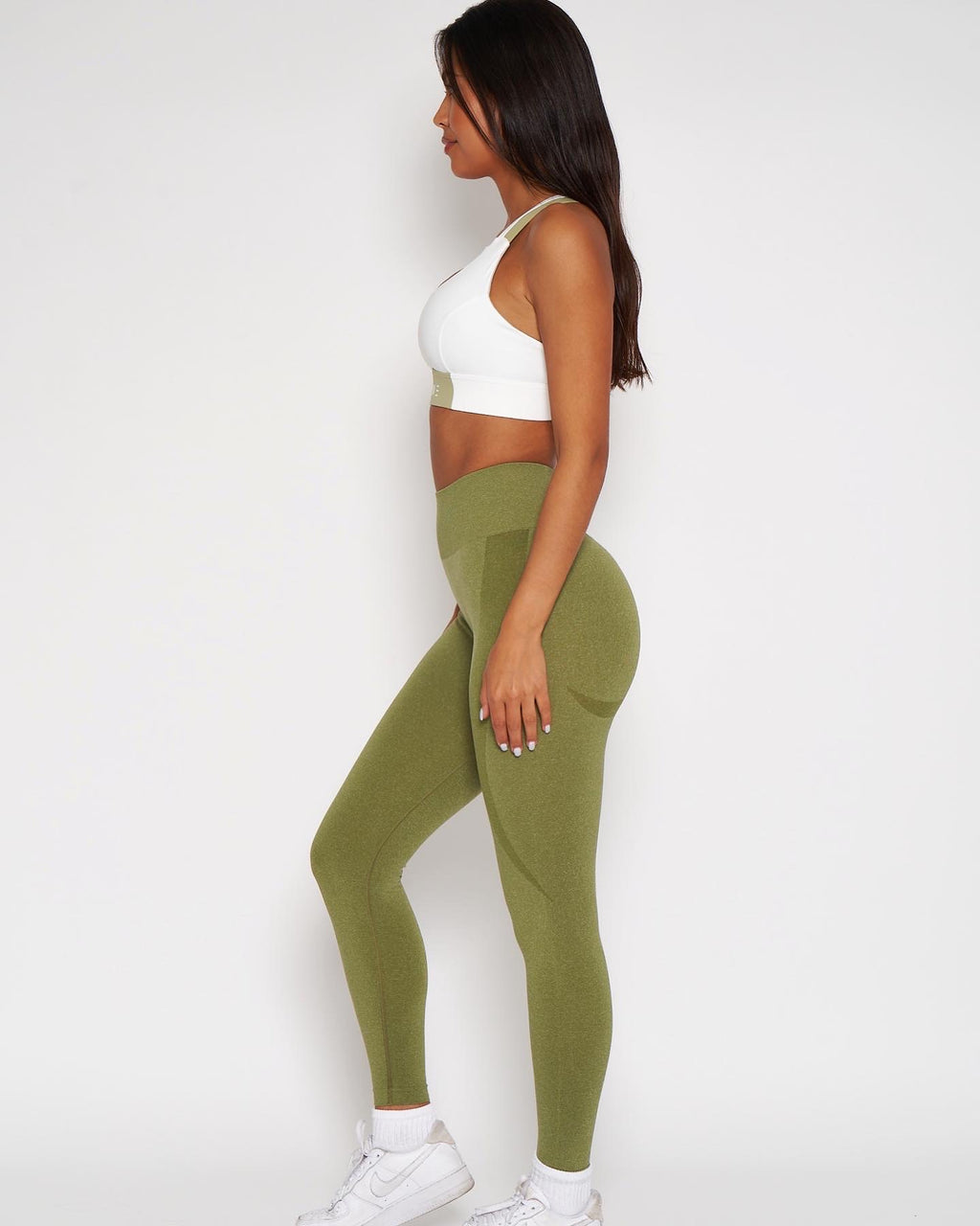Aria Legging & Hyper Mesh Top (Olive Green)